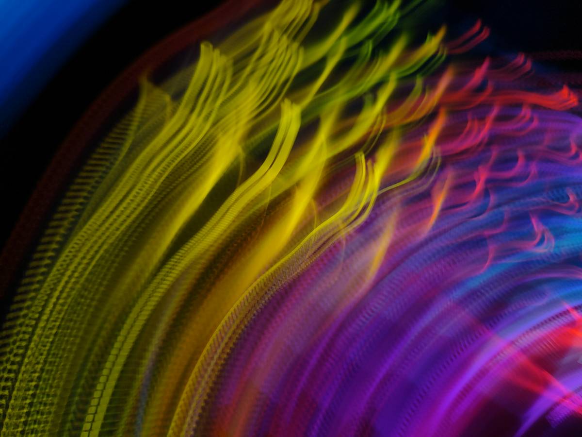 Close-up of motion graphic interactive animation responding to player hand movement in real-time gameplay